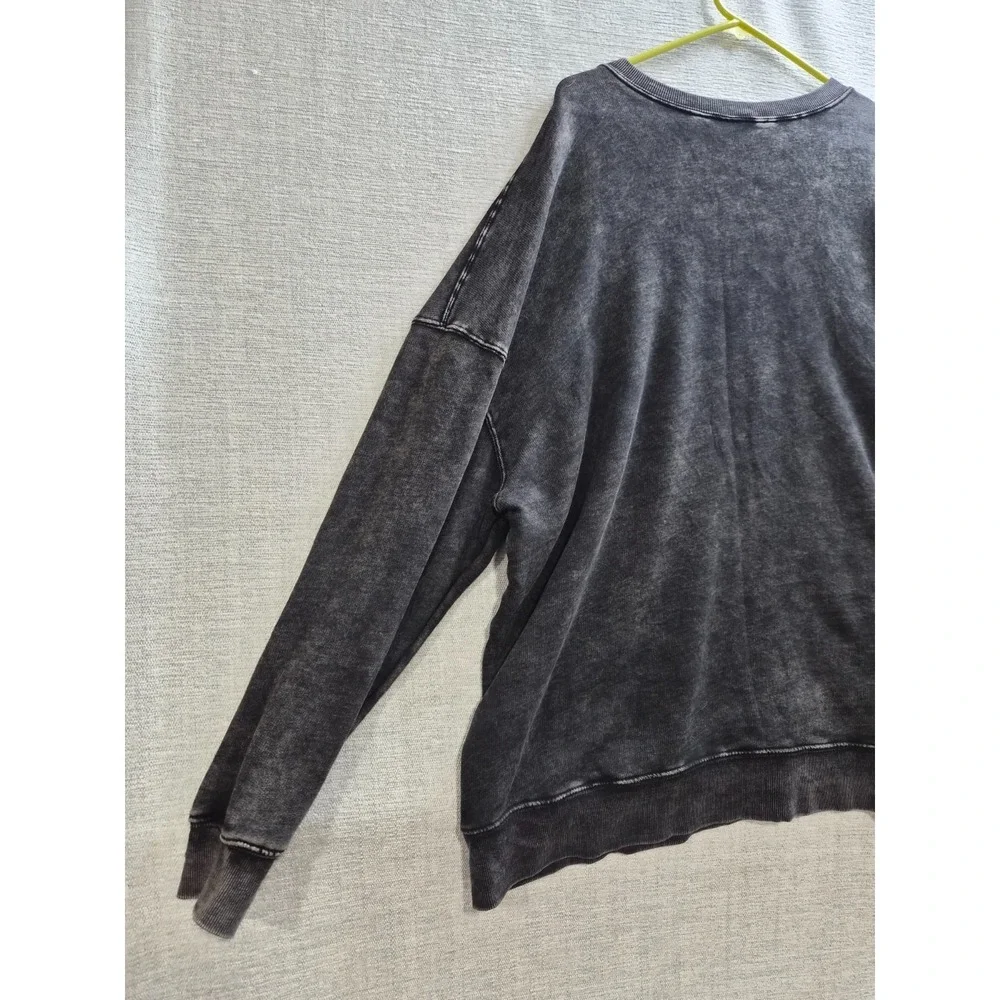 Wild Fable Sweatshirt Womens 2XL Gray Cotton Fleece Lined Crew Neck Ribbed Trim - Picture 8 of 11